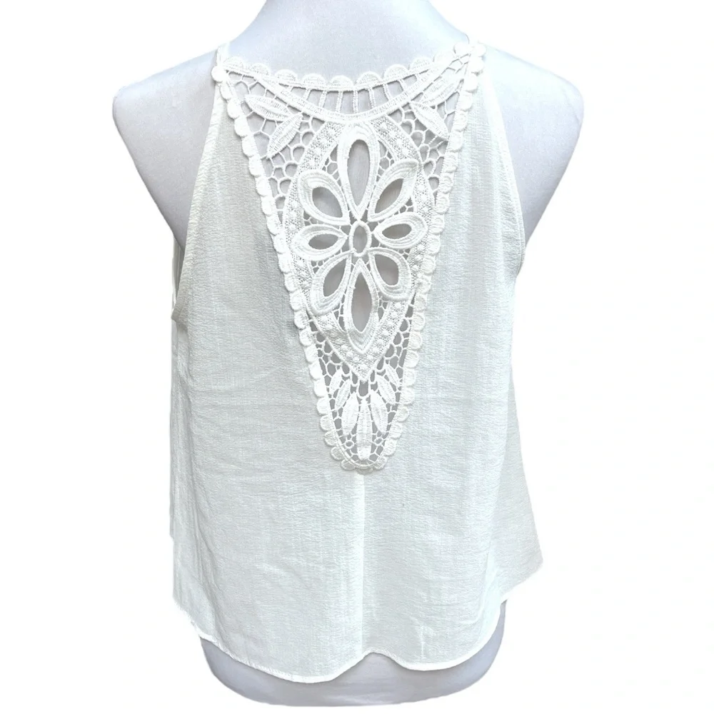 Zara Floral Lace Back Tank Top White Size XSmall - Picture 6 of 10